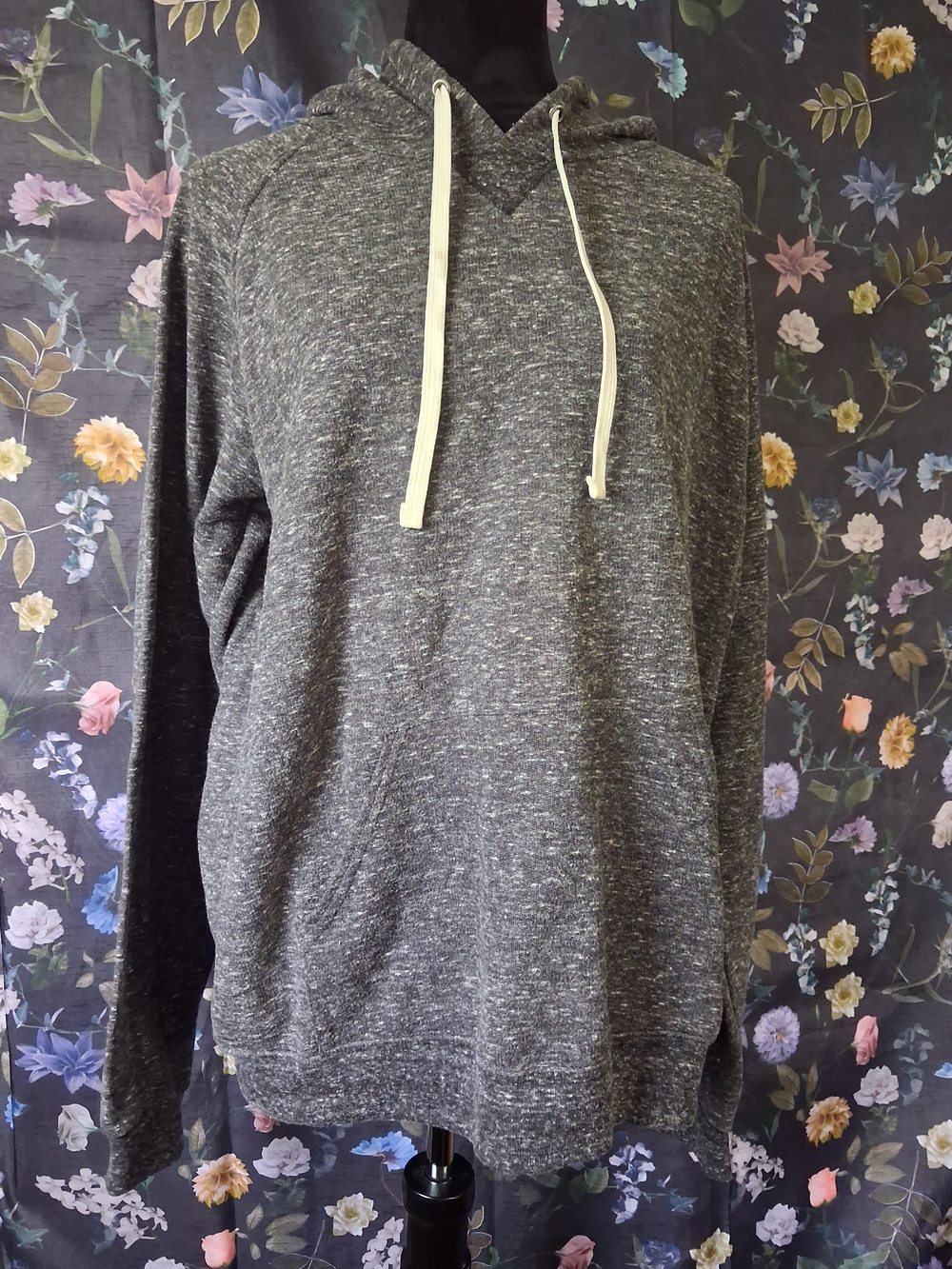 Sonoma Charcoal Heather Zip-Up Hoodie with Cream Drawstrings